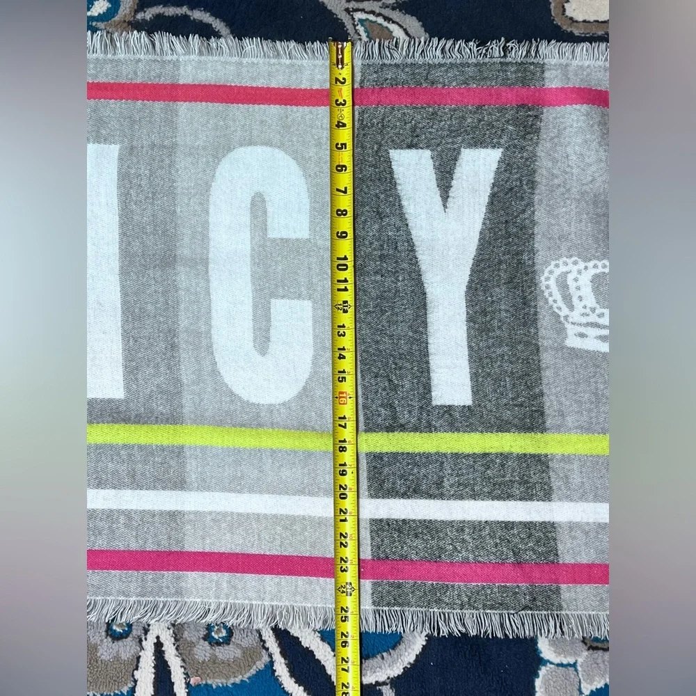Juicy Couture scarf logo spell-out signature graphic blanket throw shoulder wrap
